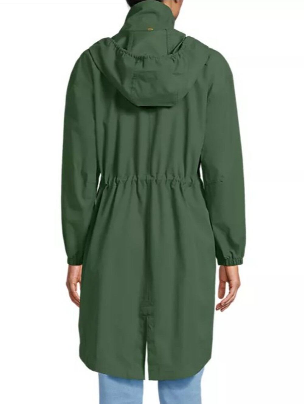 Lands End Women Army Green Hooded Trench Chore Coat Jacket Size Large NWT Roomy - Picture 6 of 12